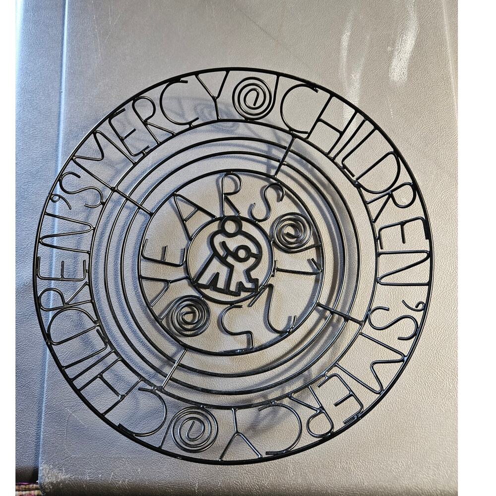 SALE Children's Mercy 125th Year Black Metal Basket 10.5" diameter Logo